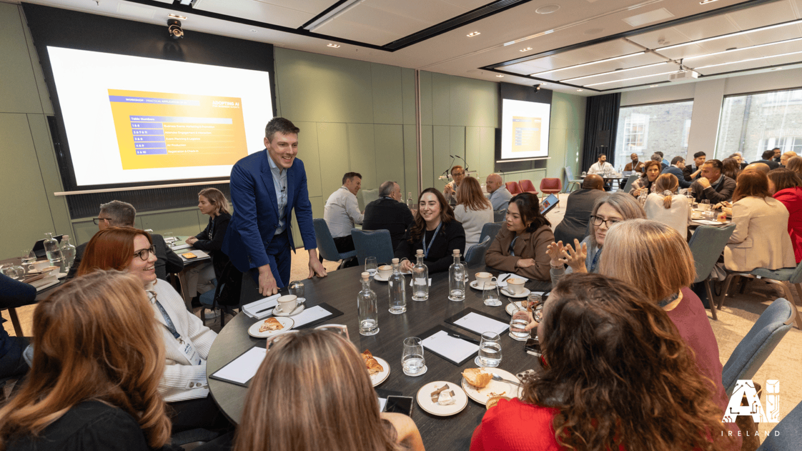 Mark Kelly working with leadership teams during an executive AI workshop
